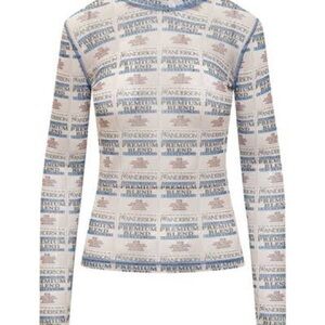 JW ANDERSON Cream Long Sleeve Logo Print Tee